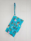 Handmade - mini nappies and wet wipes wallet/pouch featuring floral moon print