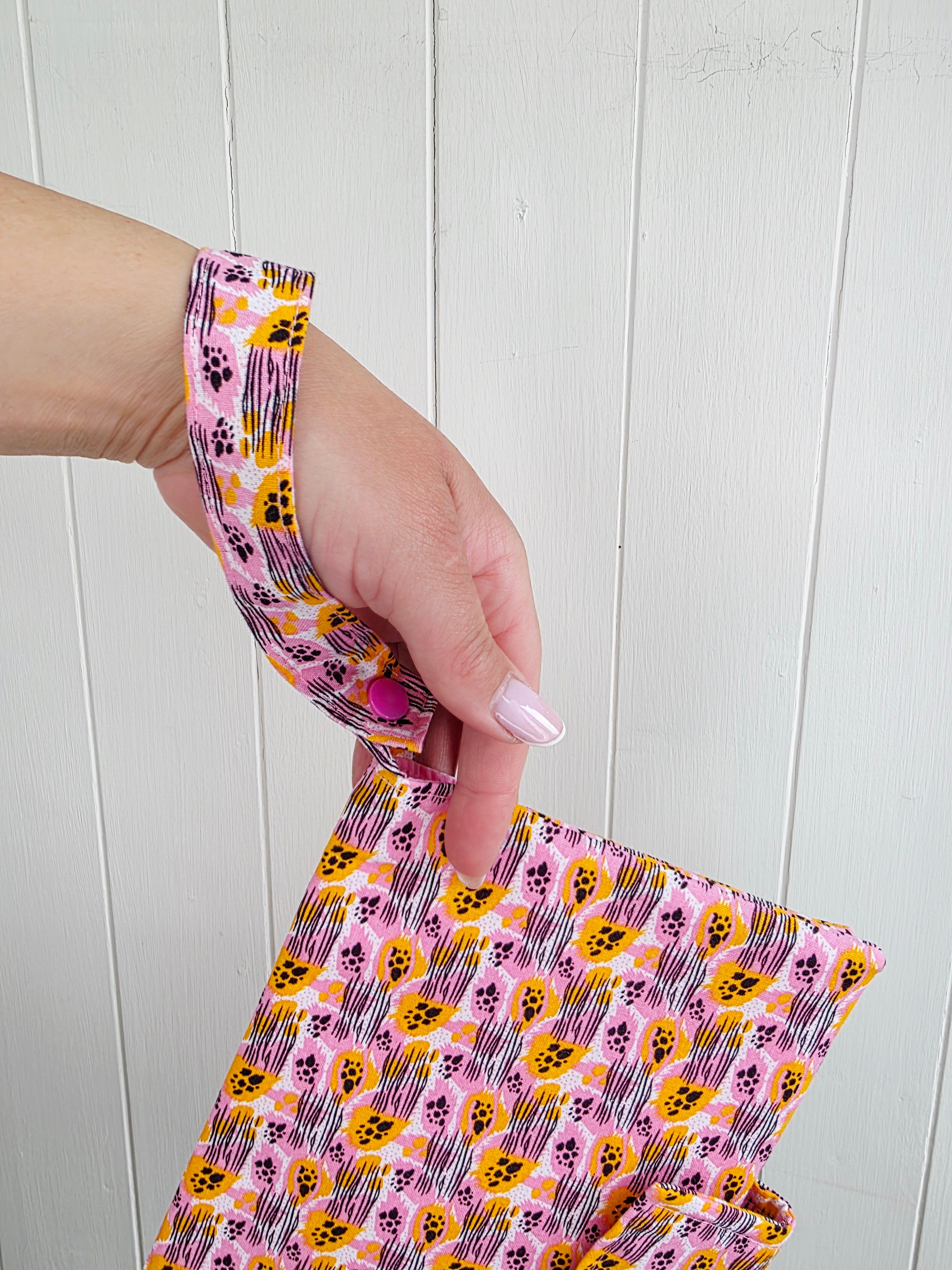 Handmade - mini nappies and wet wipes wallet/pouch