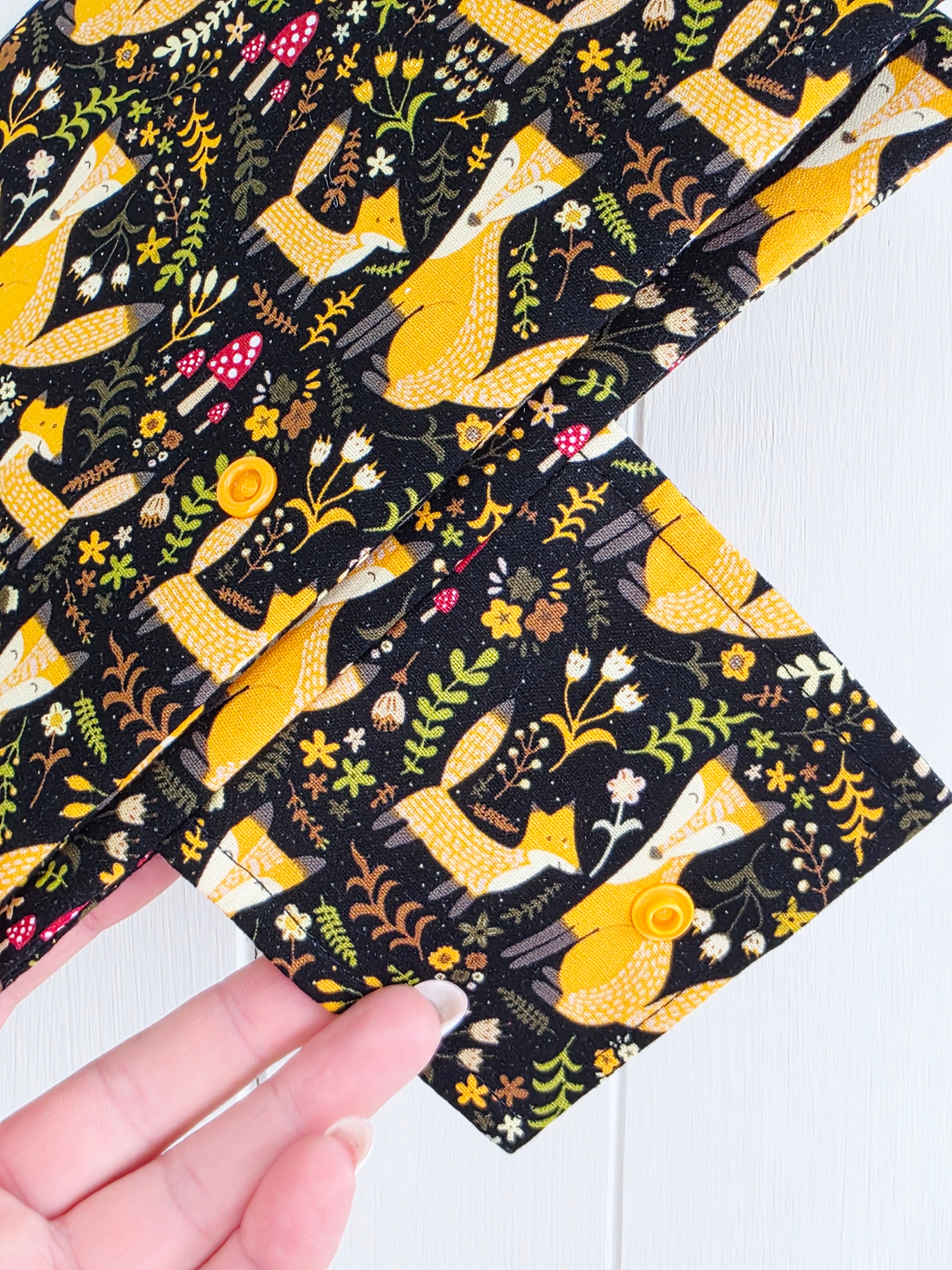 Handmade - mini nappies and wet wipes wallet/pouch featuring fox and forest greenery print