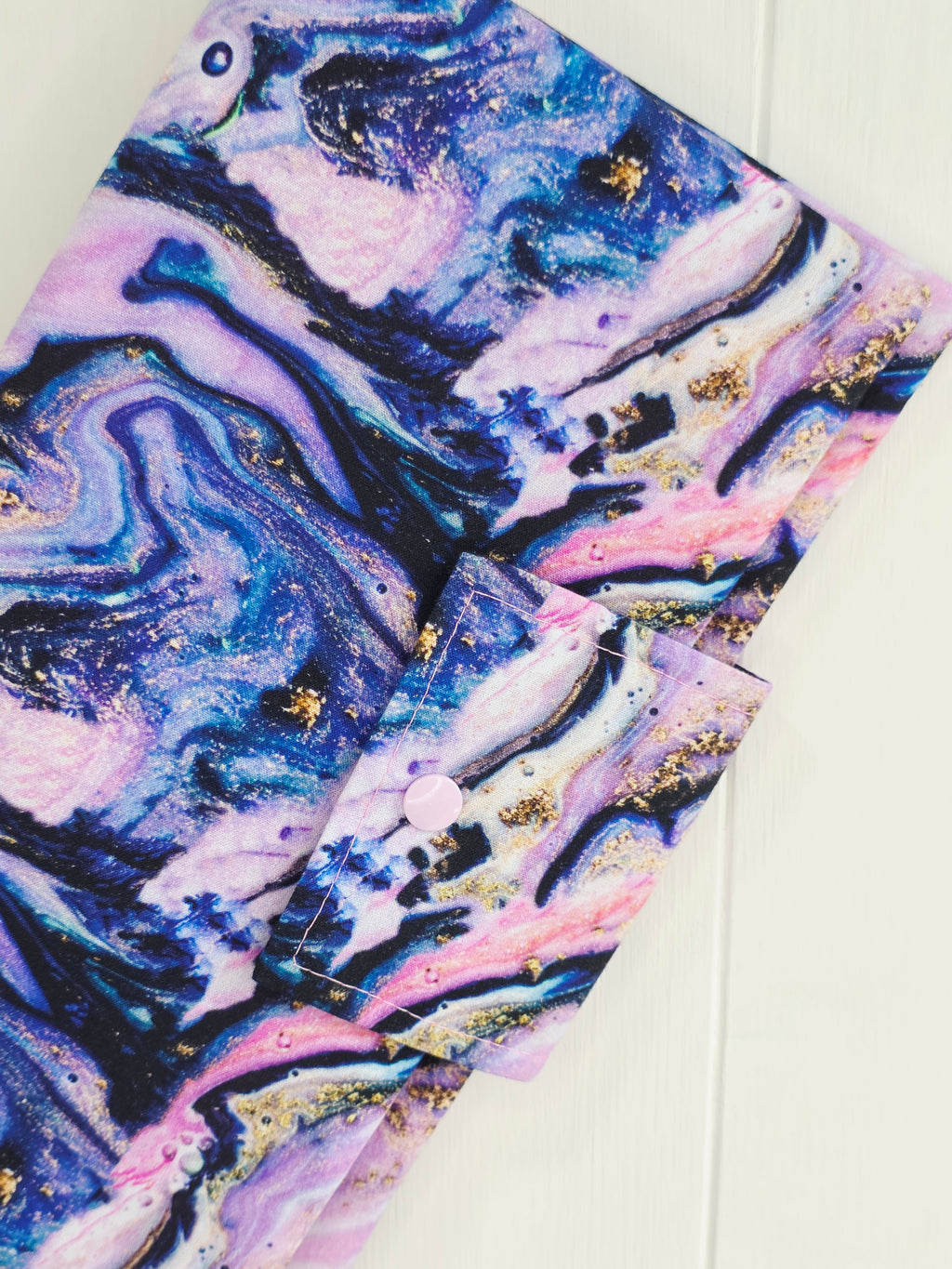 Handmade - Galaxy printed mini nappy and wet wipes wallet