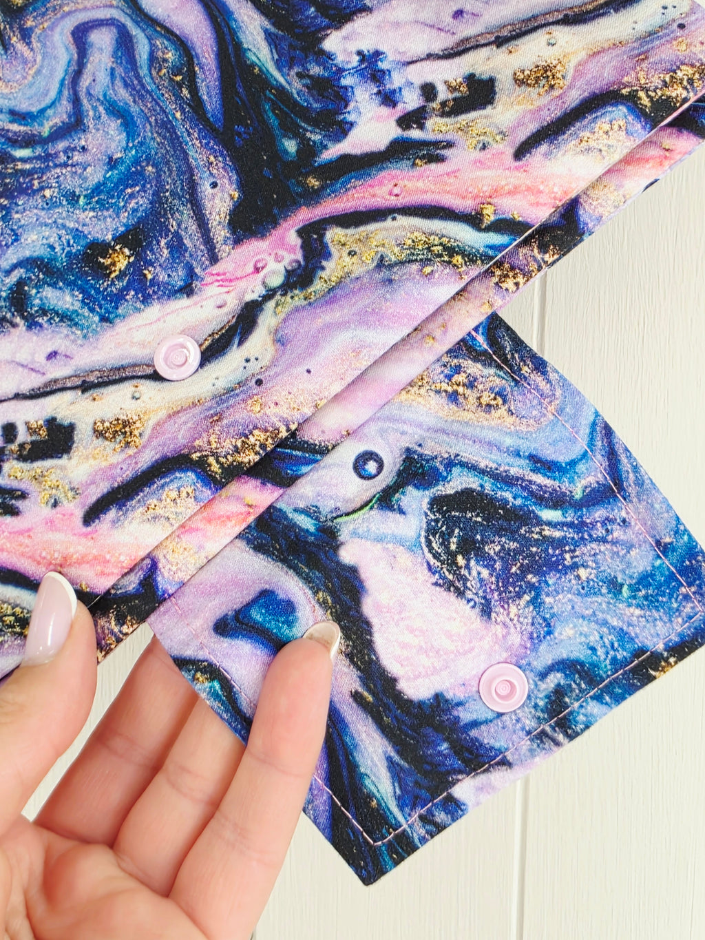 Handmade - Galaxy printed mini nappy and wet wipes wallet