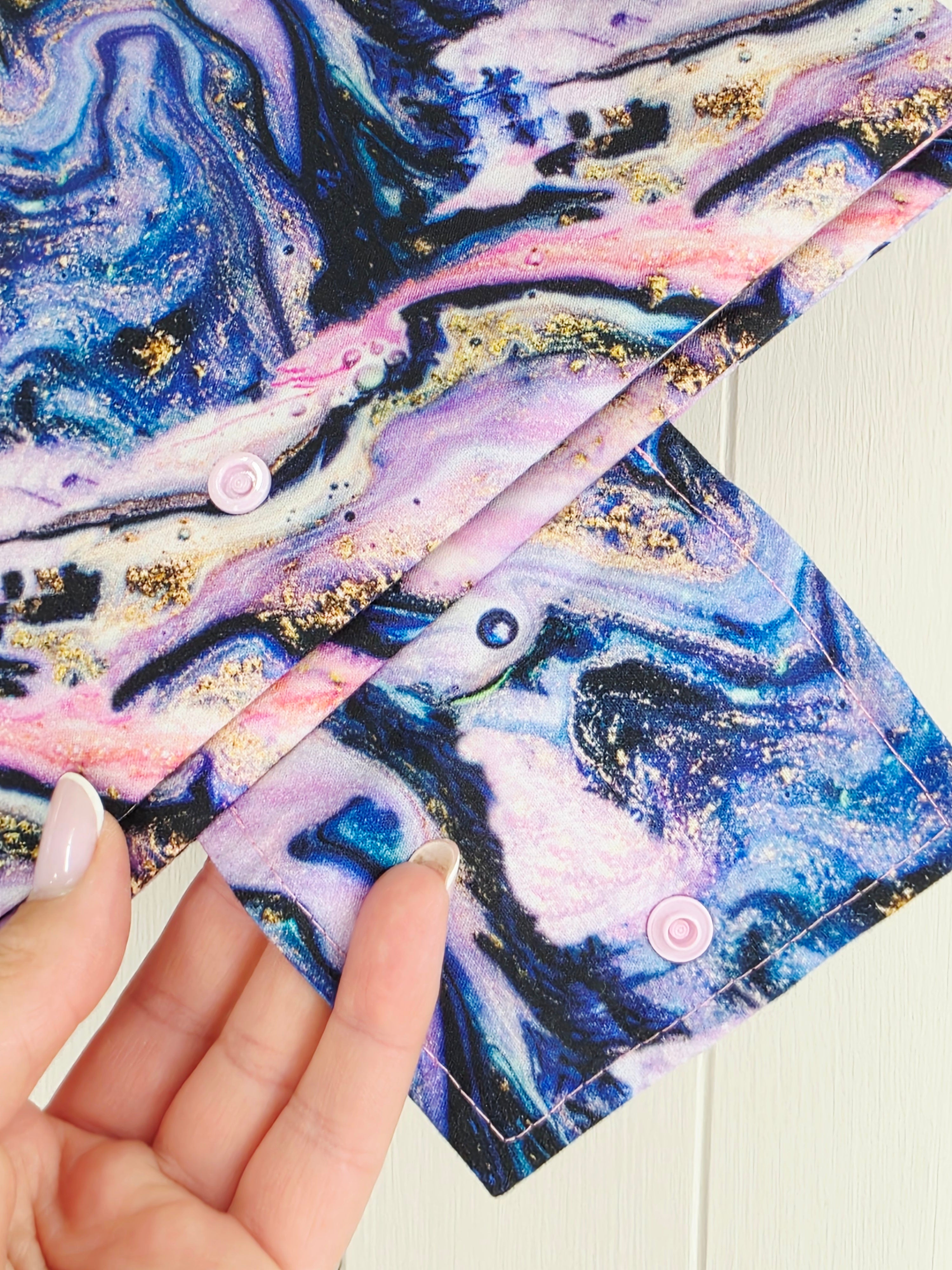 Handmade - Galaxy printed mini nappy and wet wipes wallet