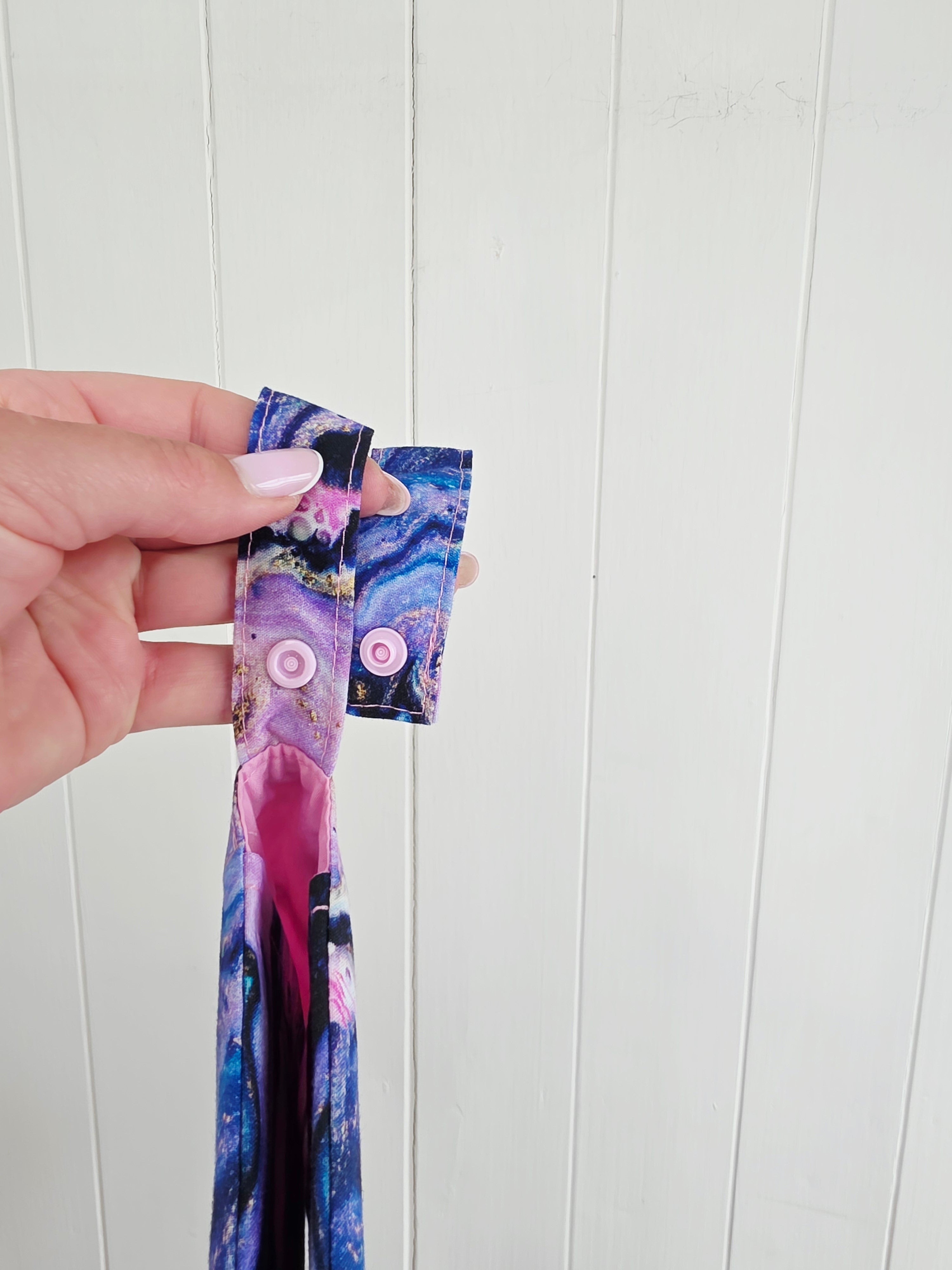 Handmade - Galaxy printed mini nappy and wet wipes wallet