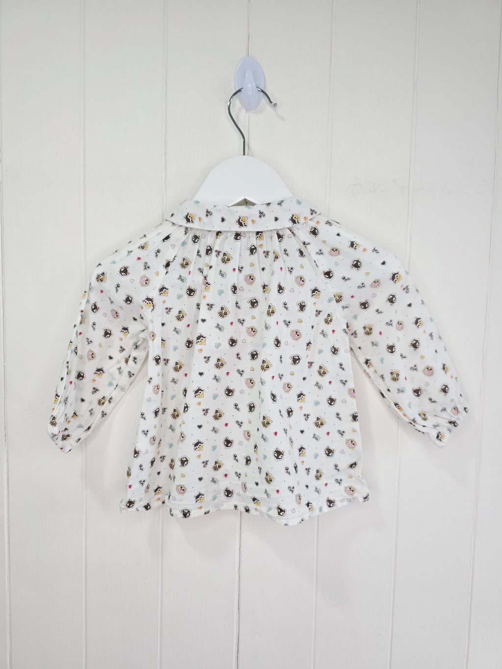 H&M - 4-6 months animal print button up shirt