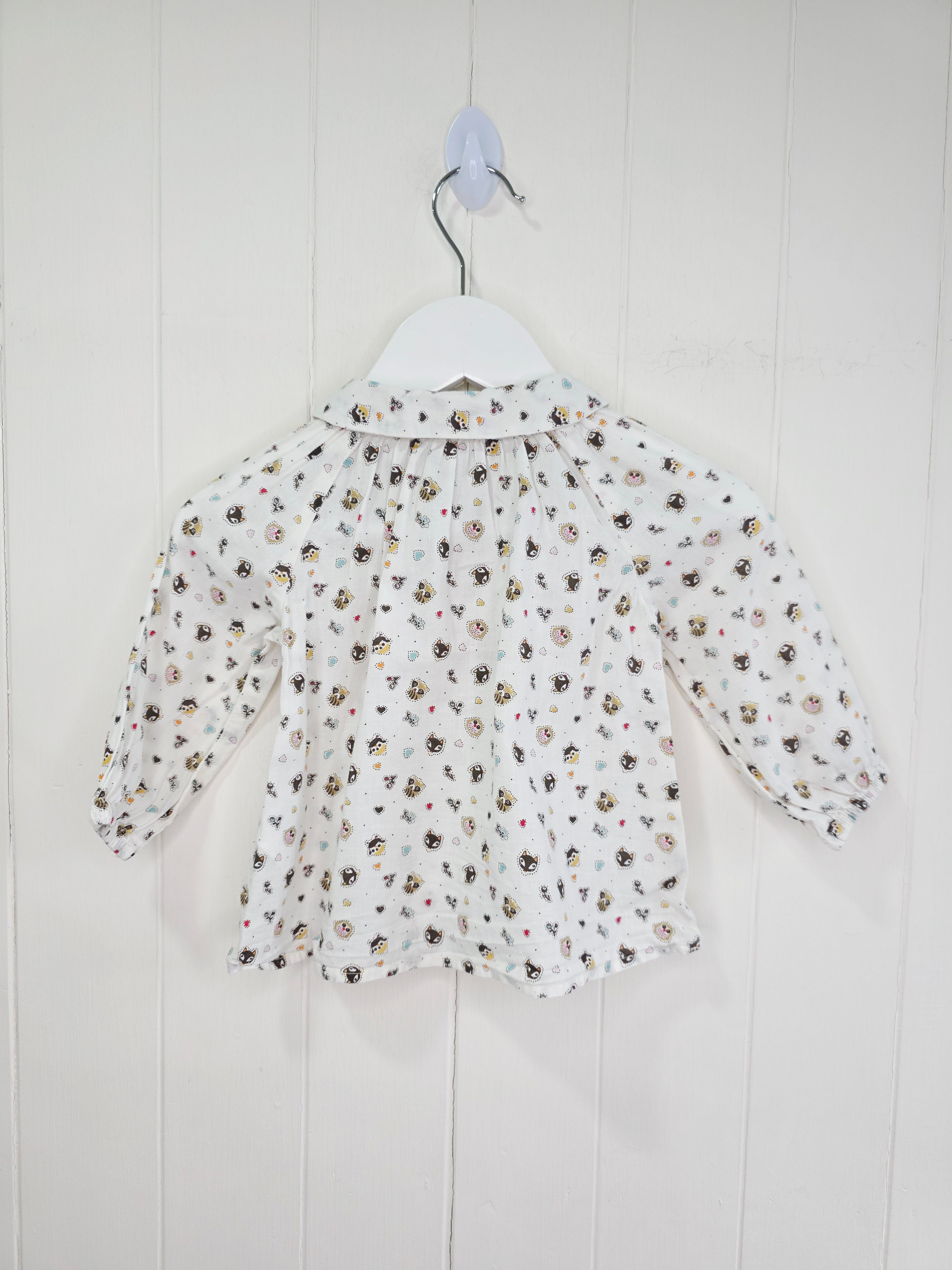 H&M - 4-6 months animal print button up shirt