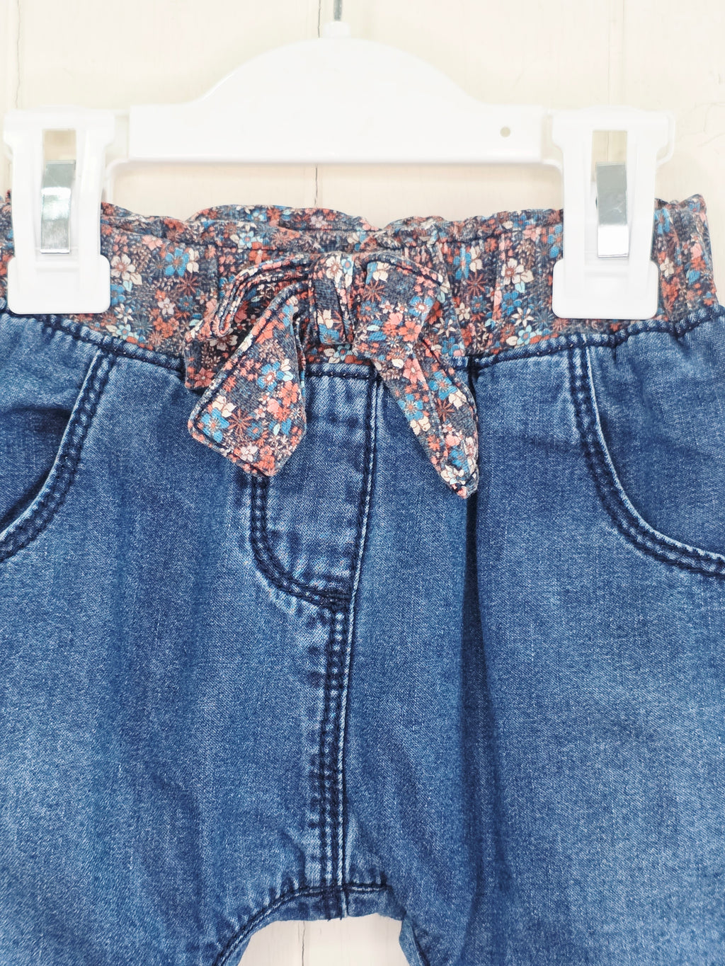 Next - 3-6 months girls lined denim pull up jeans
