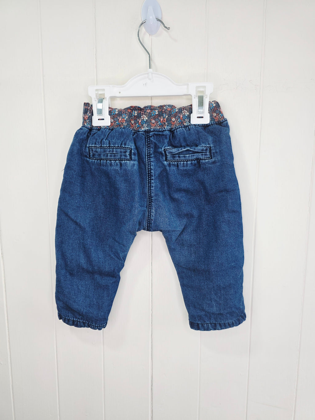 Next - 3-6 months girls lined denim pull up jeans