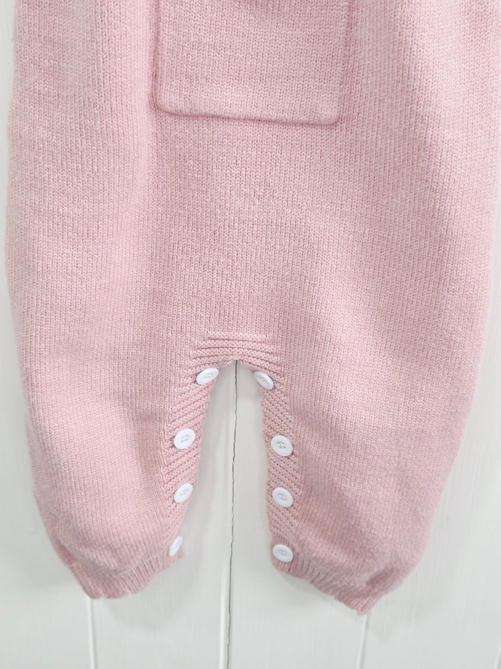 Shein - 3-6 months girls pink knit dungarees featuring bunny face with bow