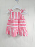 F&F - 6-9 months girls pink and white stripy sleeveless dress