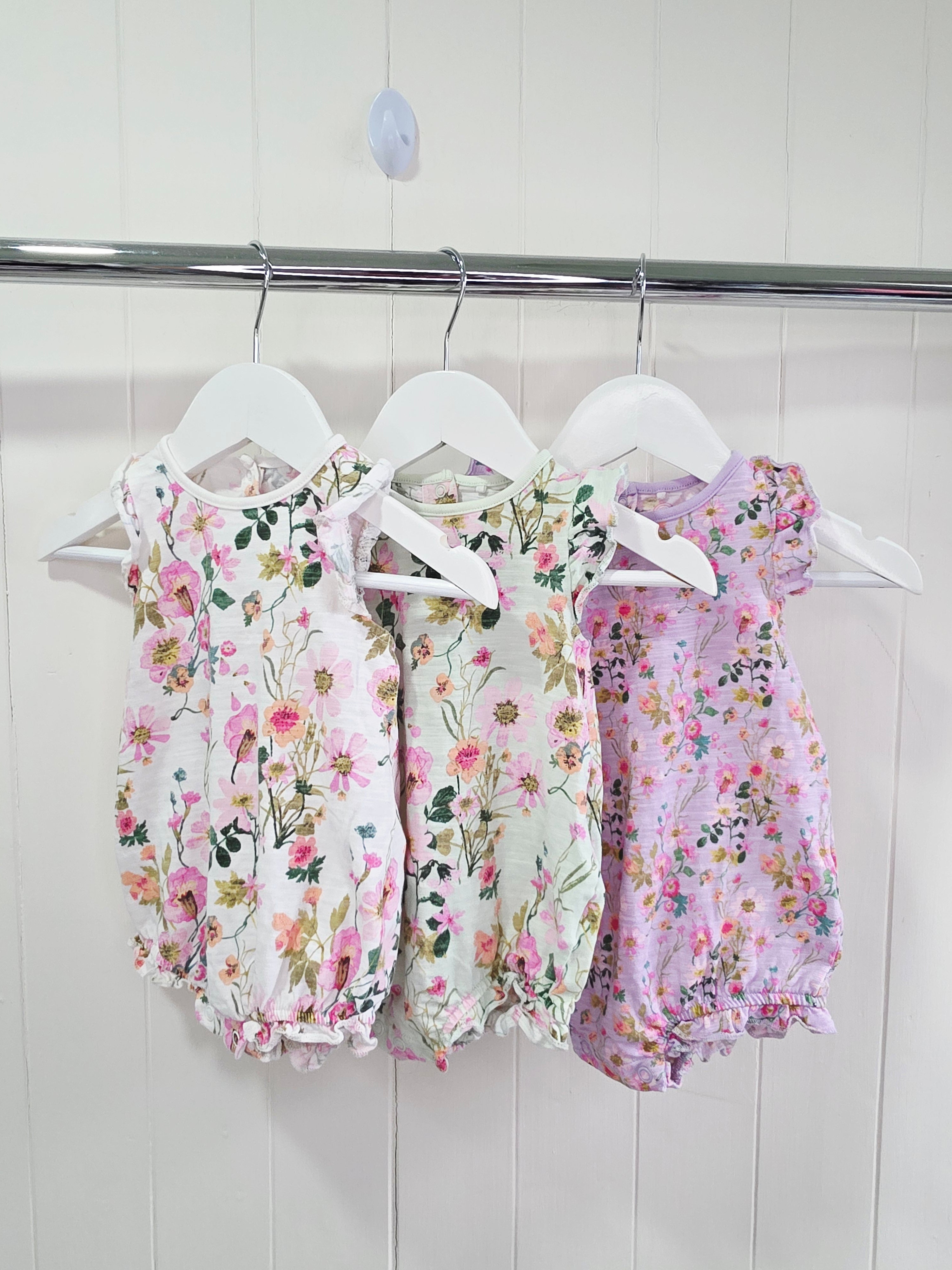 Next - 6-9 months multicoloured floral rompers 3pack