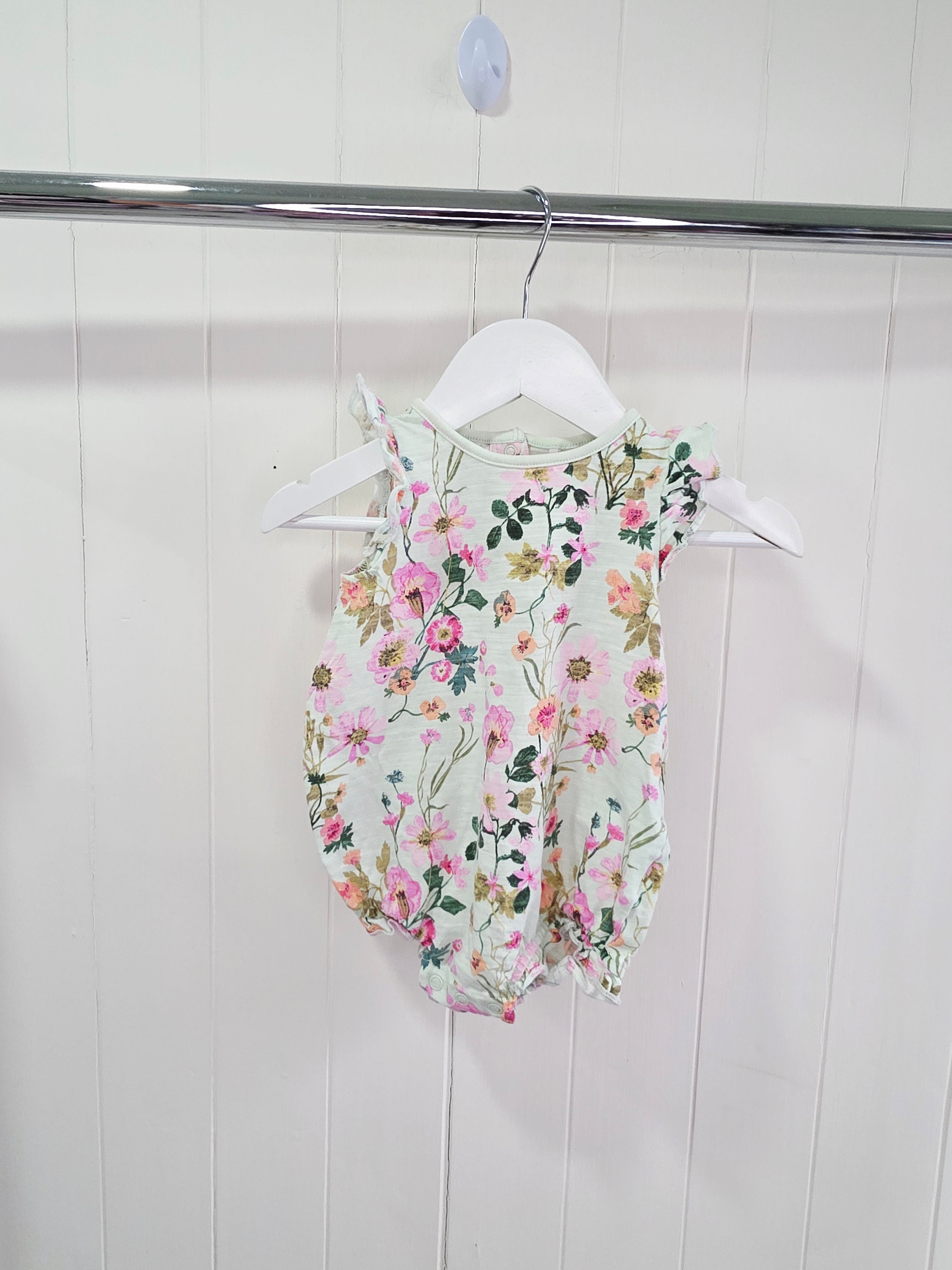 Next - 6-9 months multicoloured floral rompers 3pack