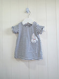 H&M - 4-6 months girl striped jersey dress features a cute bunny applique on the pocket