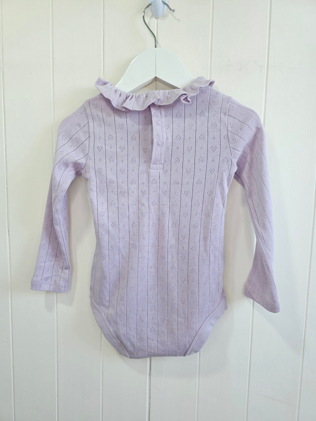 TU - 12-18 months girls lilac long sleeve bodysuit featuring frill details