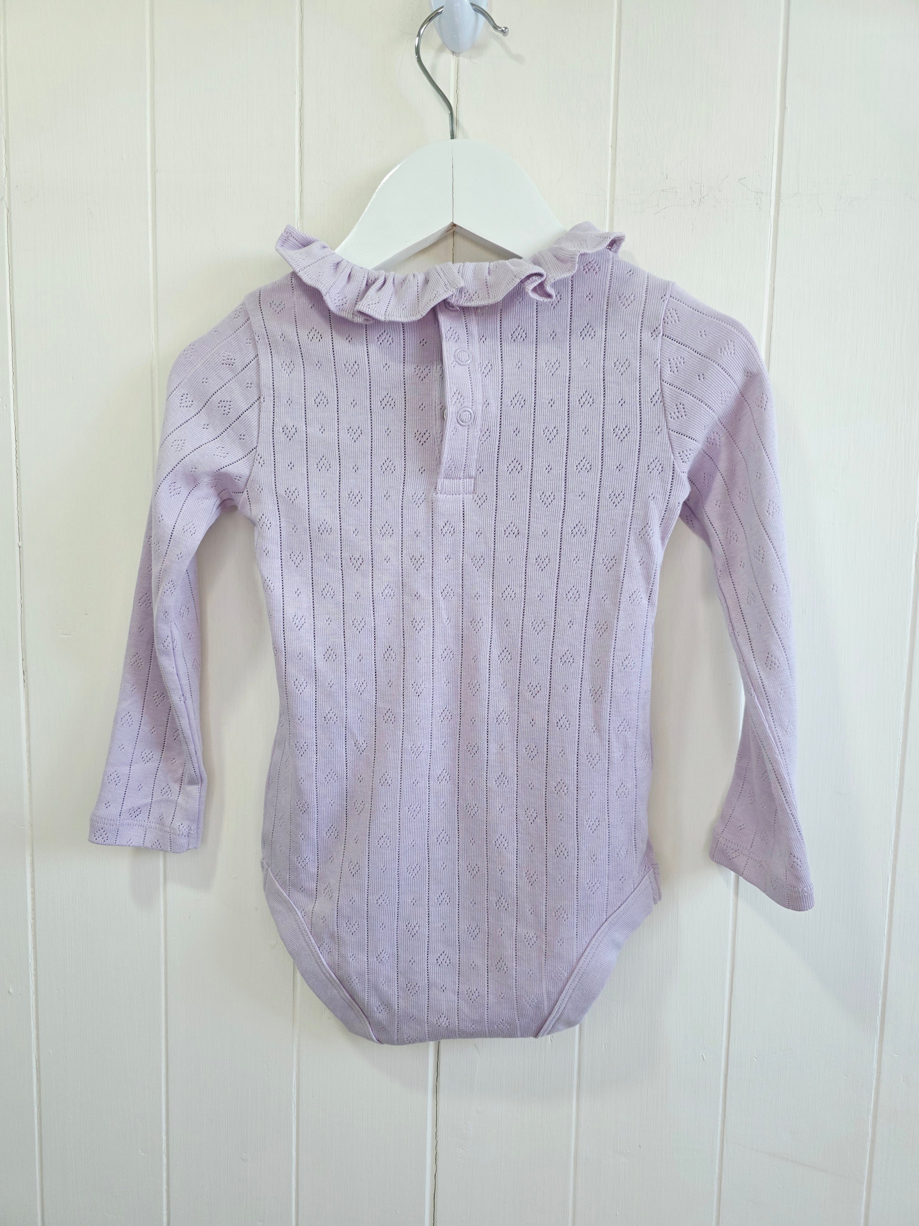 TU - 12-18 months girls lilac long sleeve bodysuit featuring frill details