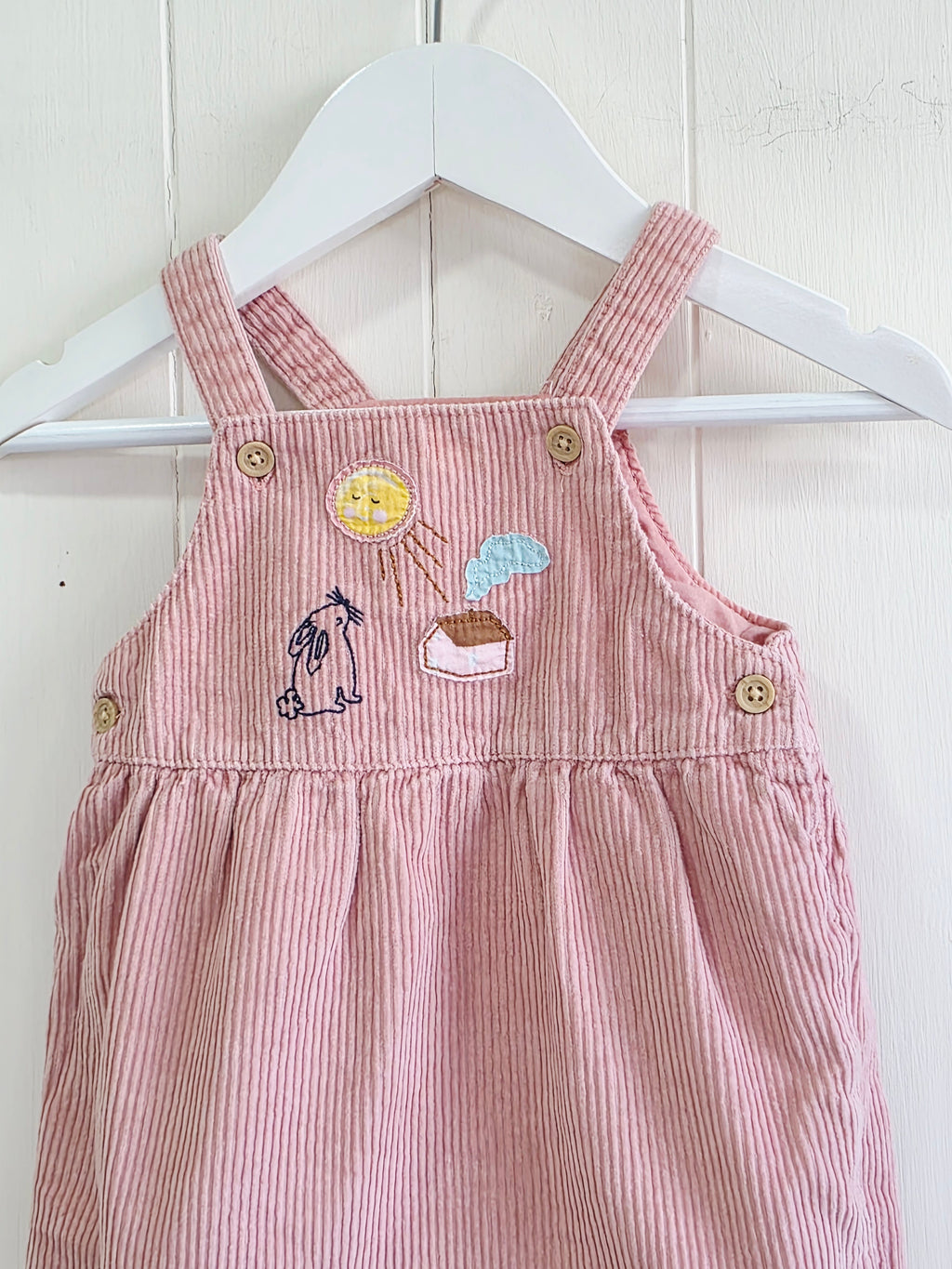 M&S - 3-6 months girls pink corduroy pinafore dress