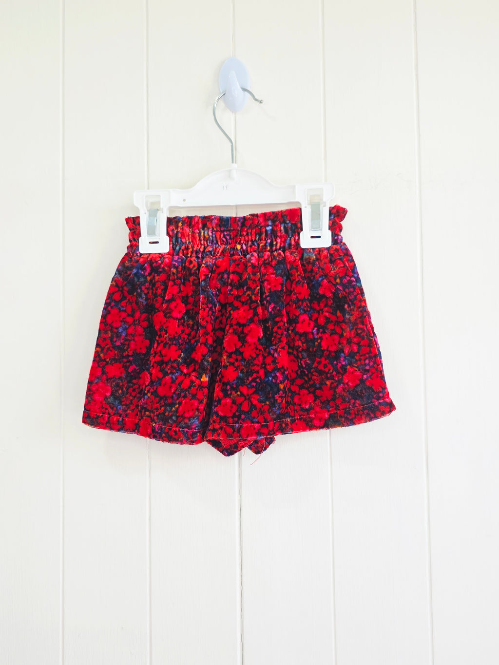Next - 3-6 months girls red floral shorts