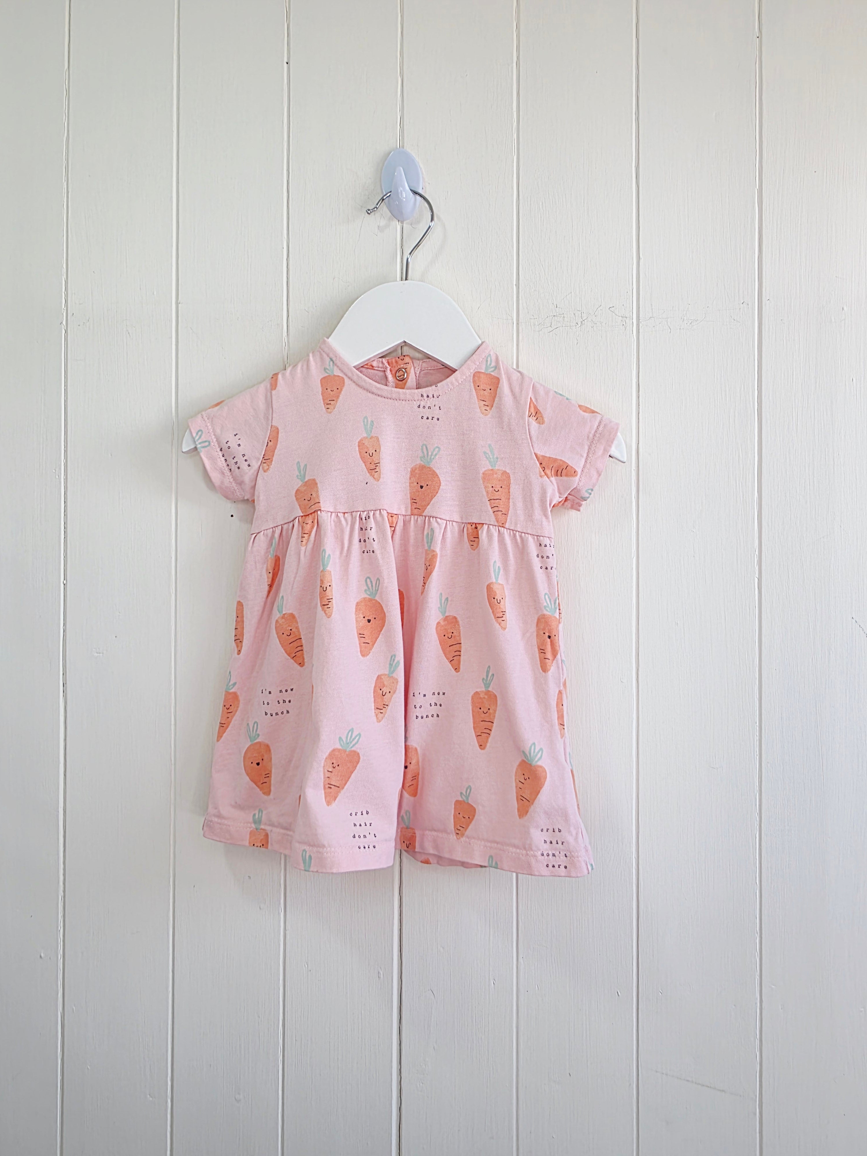 George - 3-6 months girls carrot print short sleeve dress