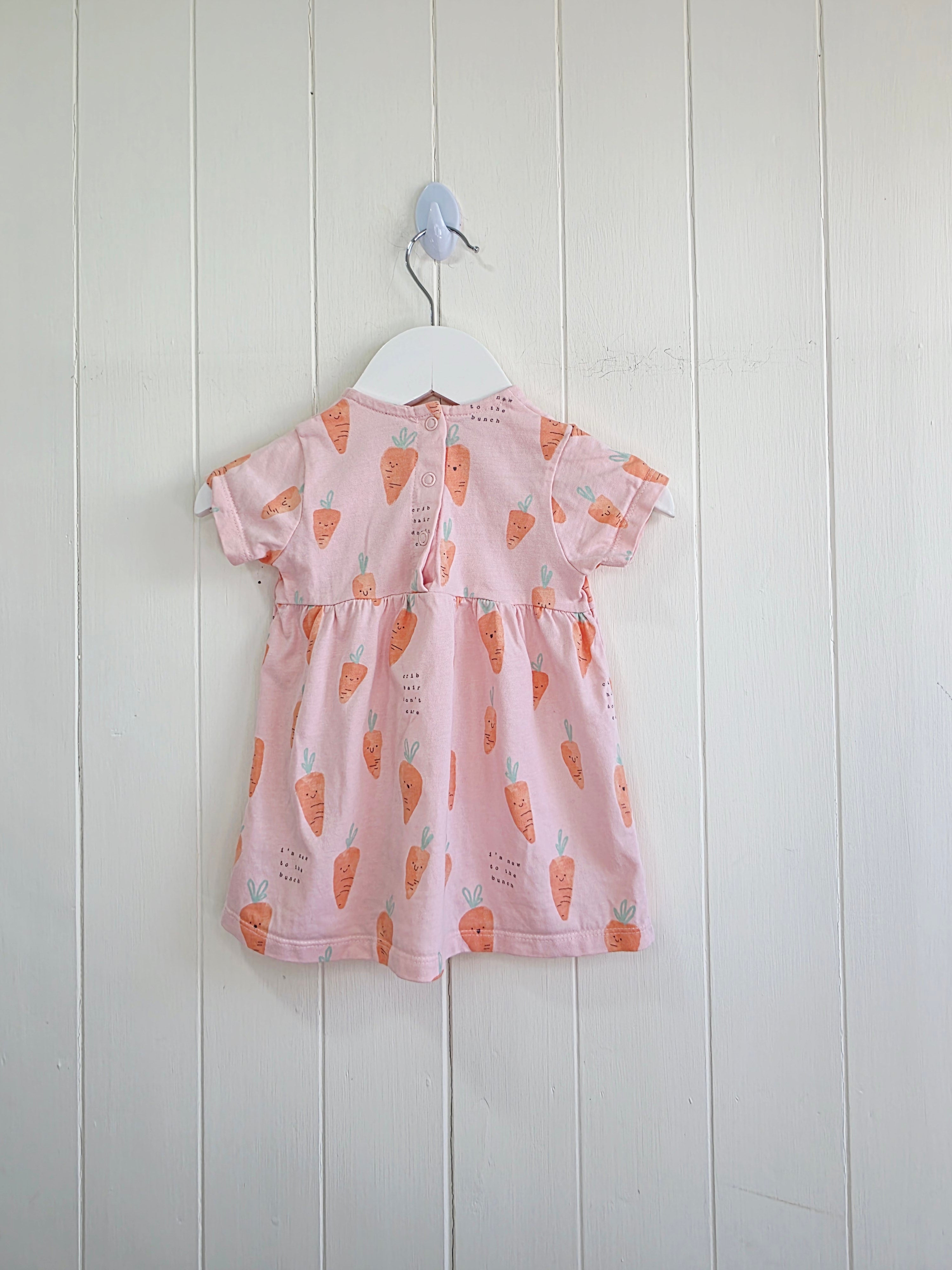 George - 3-6 months girls carrot print short sleeve dress