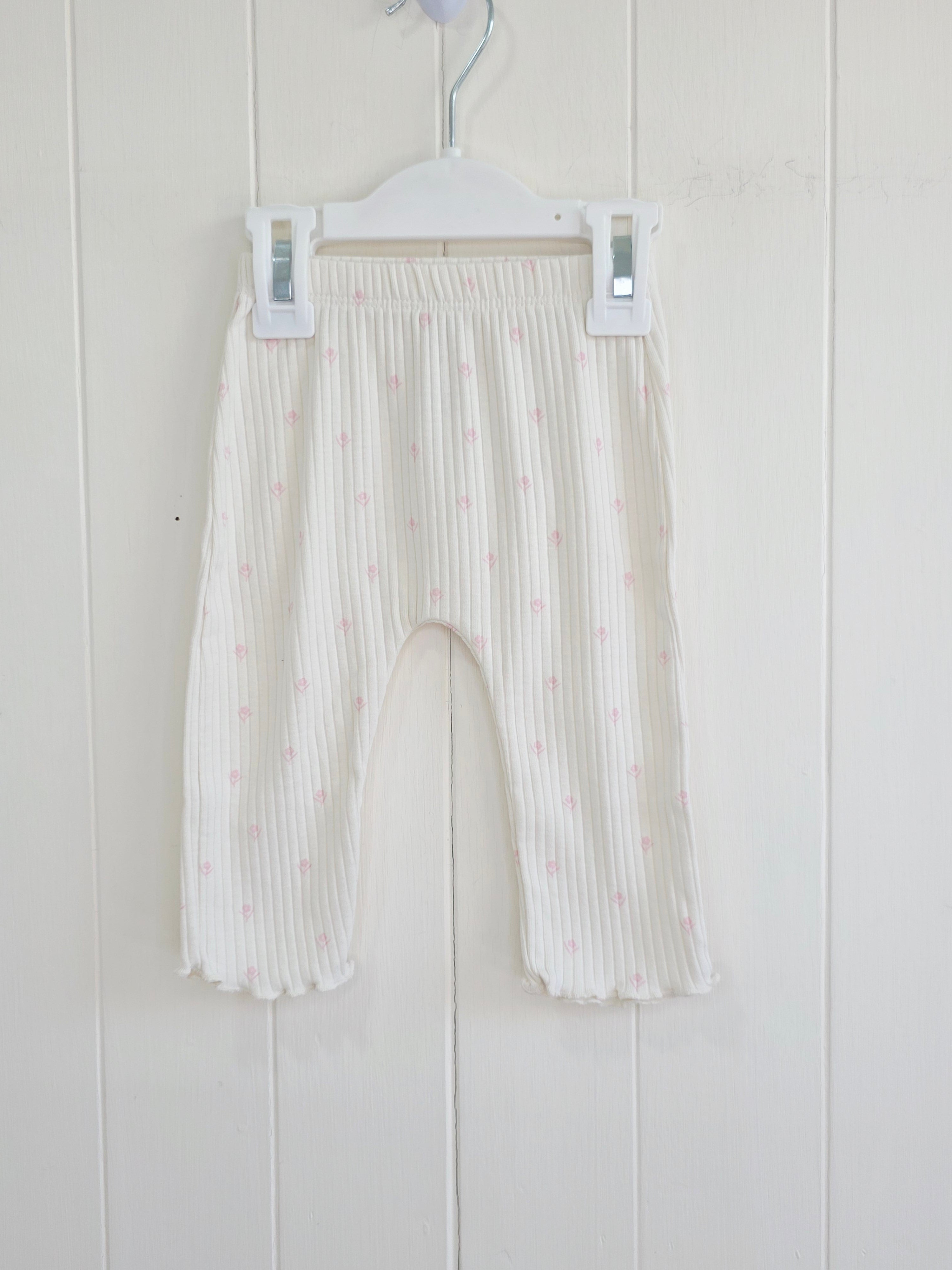 George - 3-6 months cream floral leggings
