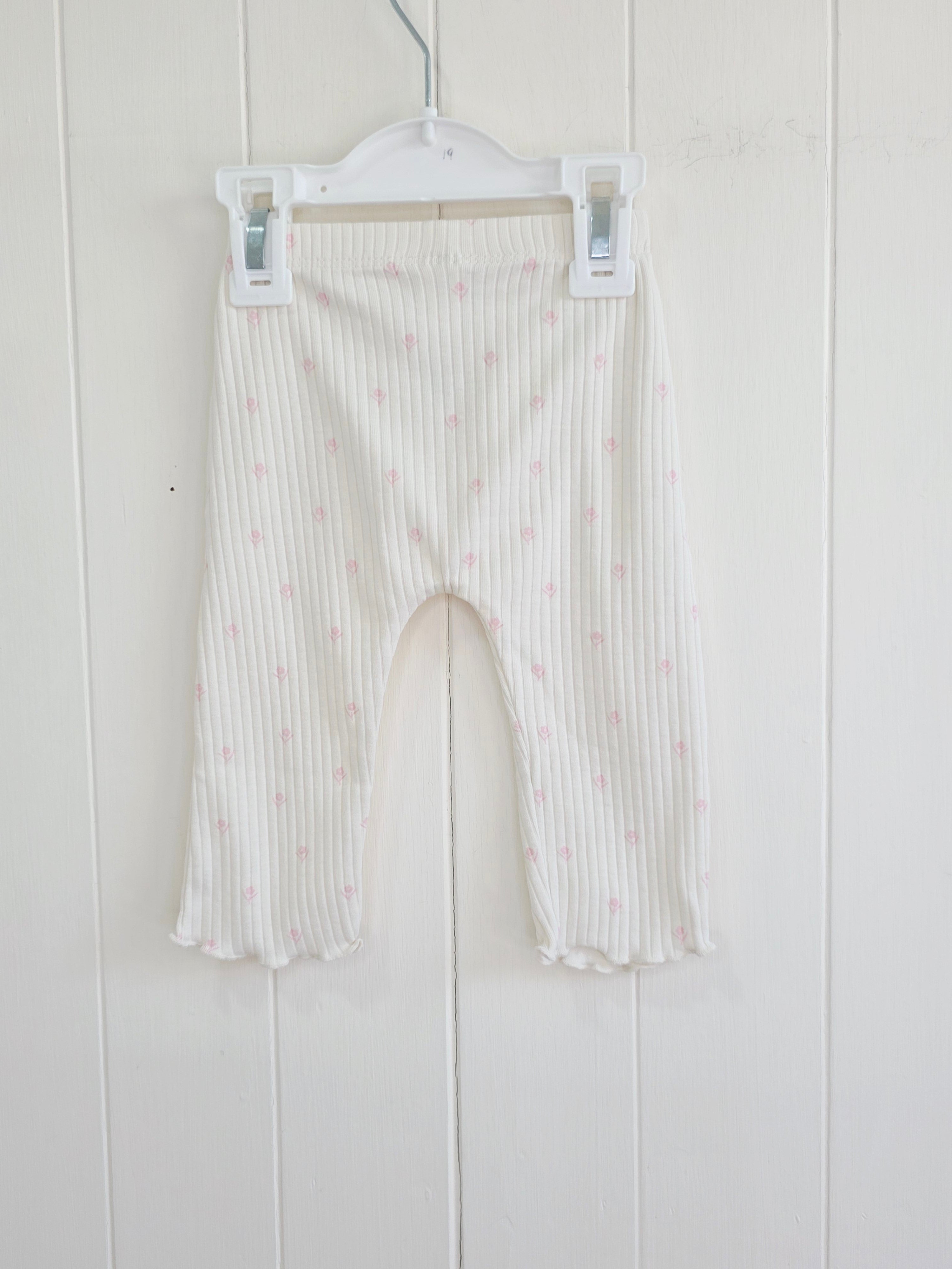 George - 3-6 months cream floral leggings