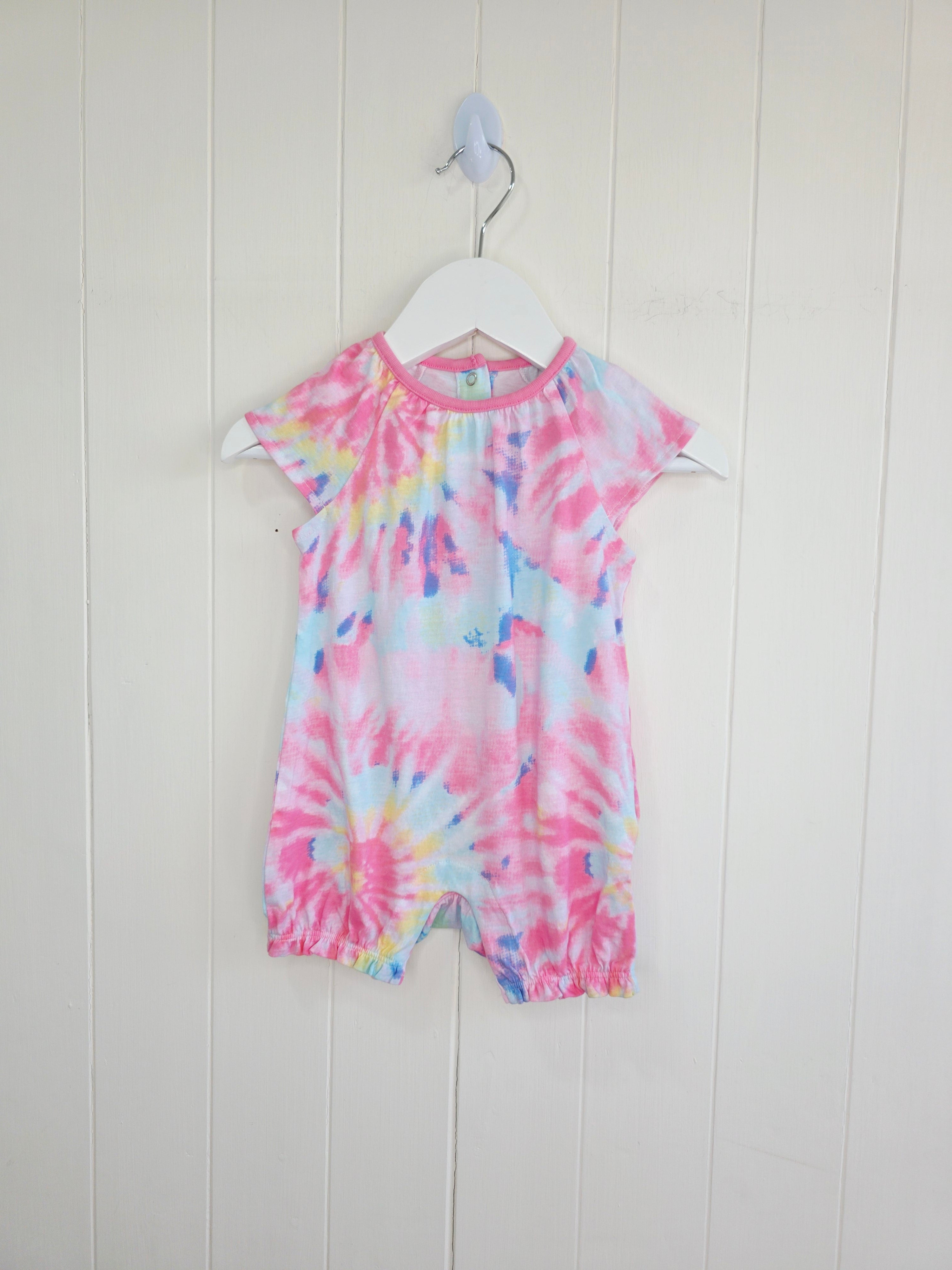F&F - 3-6 months multicoloured tie-dye romper