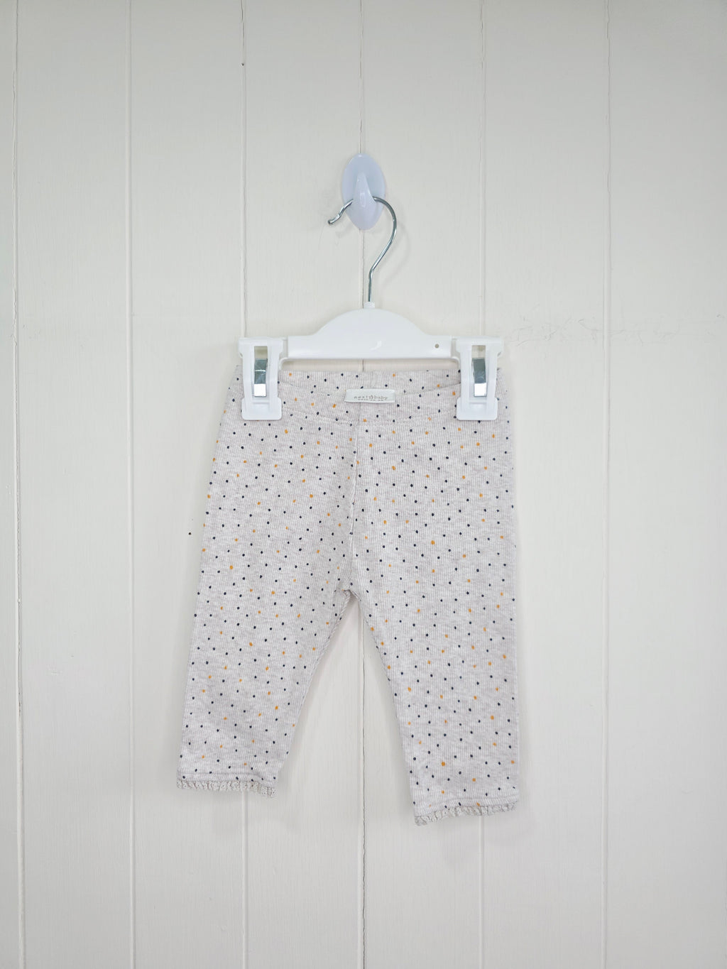 Next 3-6 months girls beige polka dot leggings