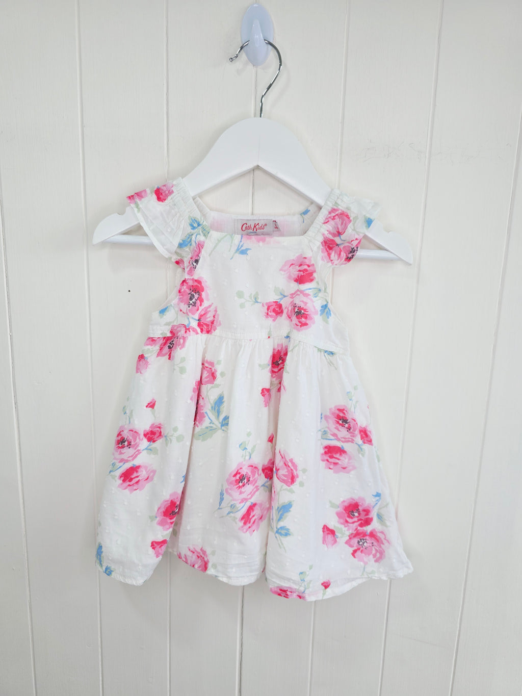 Cath Kids - 3-6 months girls white floral sleeveless long dress