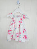 Cath Kids - 3-6 months girls white floral sleeveless long dress