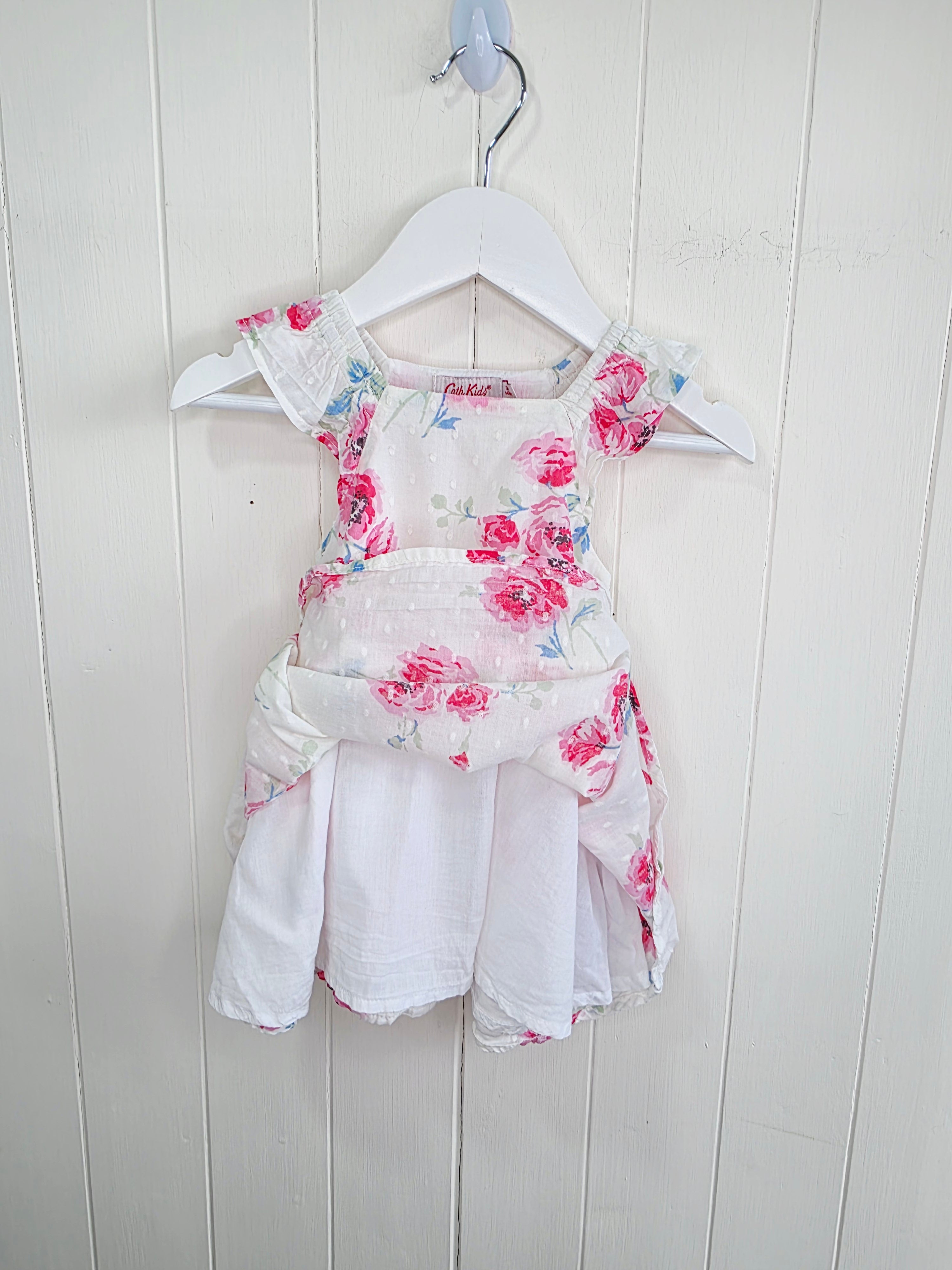 Cath Kids - 3-6 months girls white floral sleeveless long dress