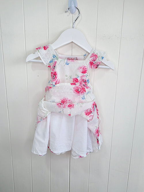 Cath Kids - 3-6 months girls white floral sleeveless long dress