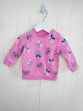 M&S - 3-6 months girls pink jumper featuring all over butterflies print
