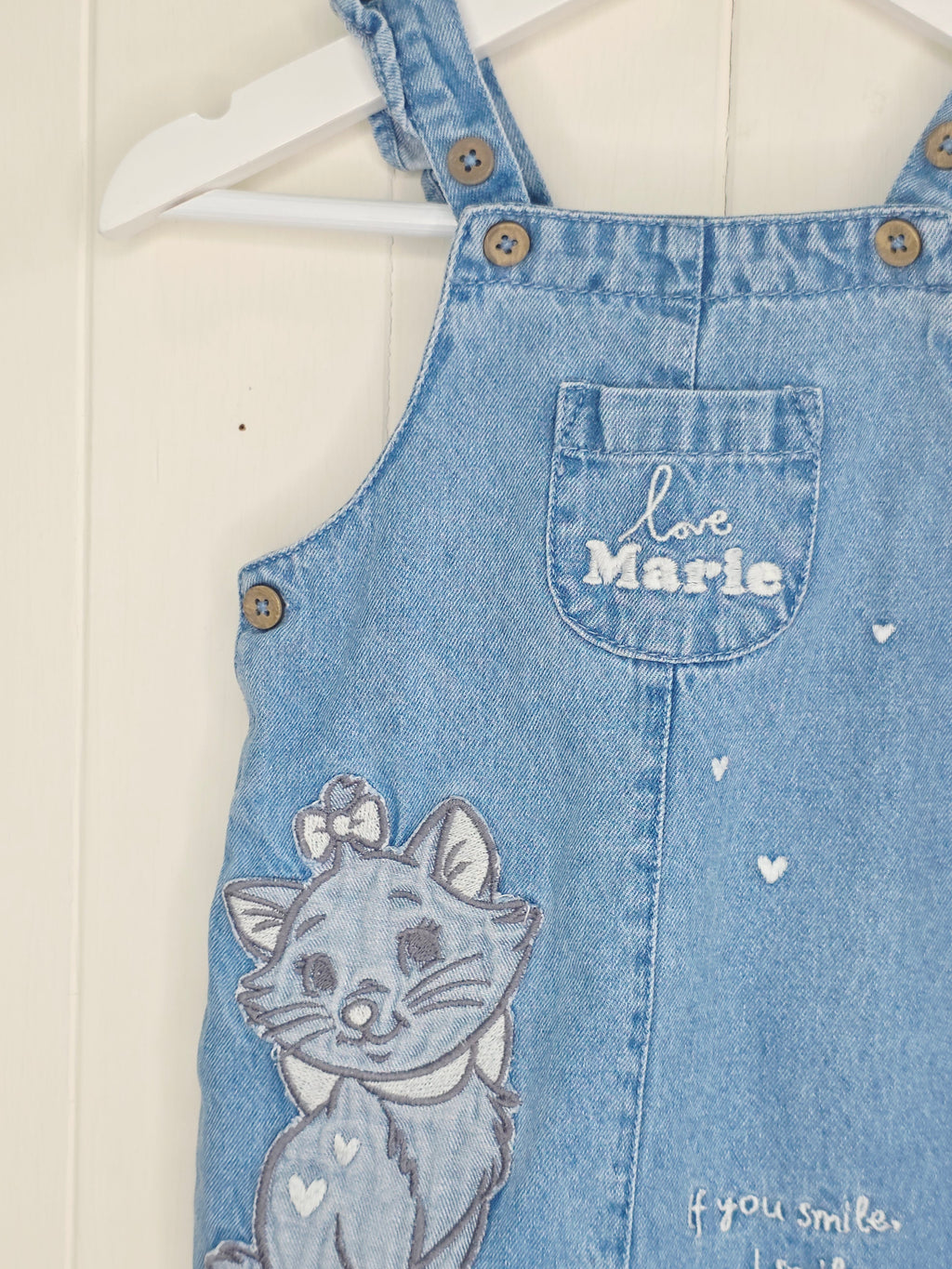 Disney Marie at George - 3-6 months girls denim dungarees