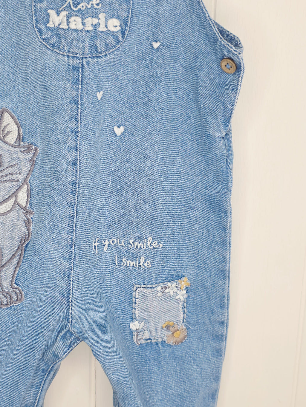 Disney Marie at George - 3-6 months girls denim dungarees