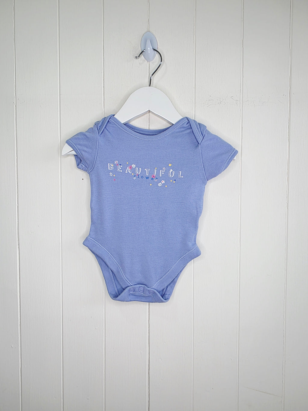 George - 3-6 months girls blue short sleeve bodysuit