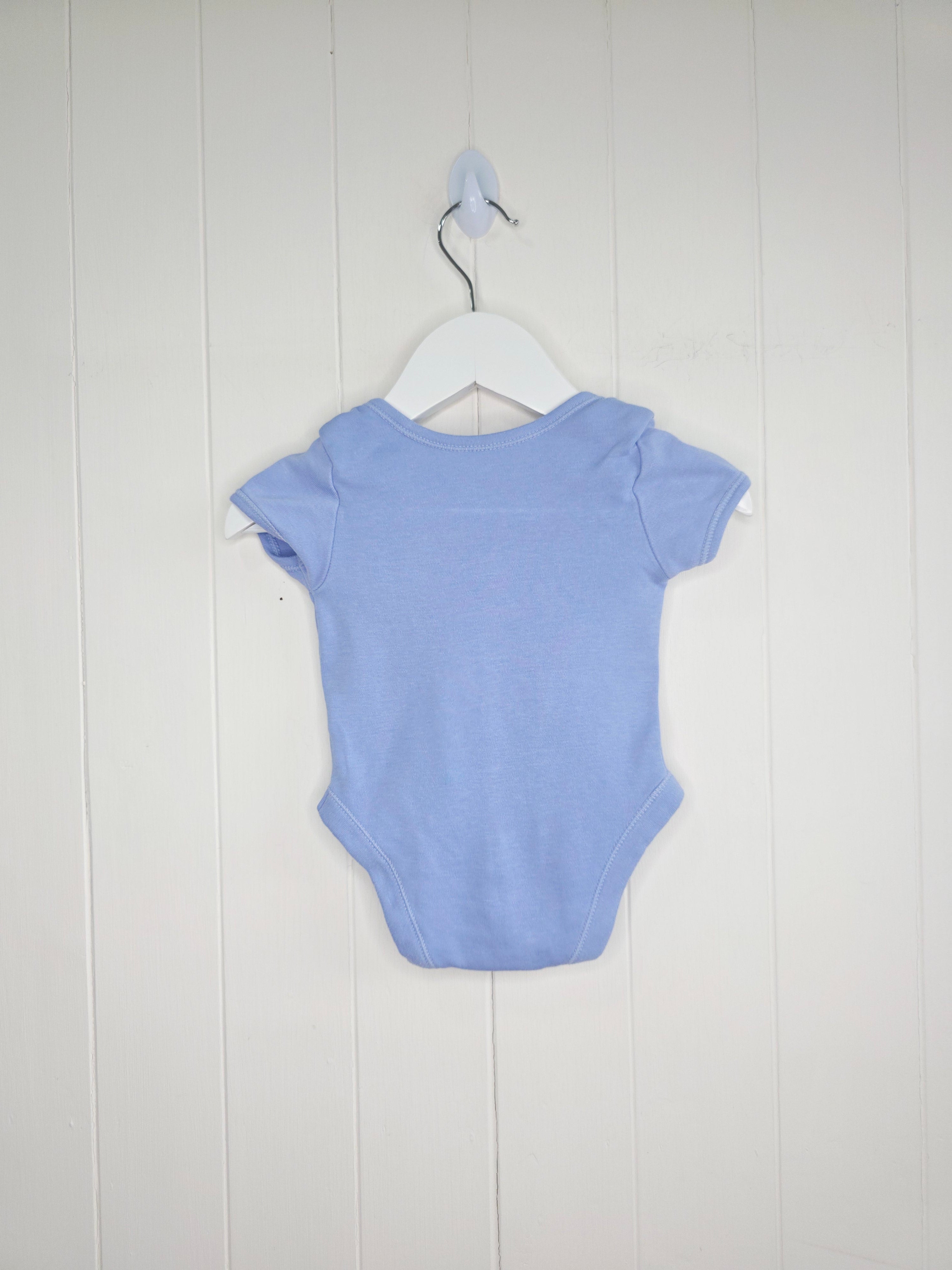 George - 3-6 months girls blue short sleeve bodysuit
