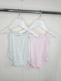 Bluezoo - 3-6 months girls mint floral and pink sleeveless bodysuits