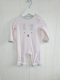 John Lewis - 3-6 months pink and white stripy romper