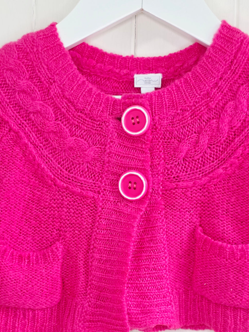 New Look - 3-6 months girls pink cardigan featuring giant buttons
