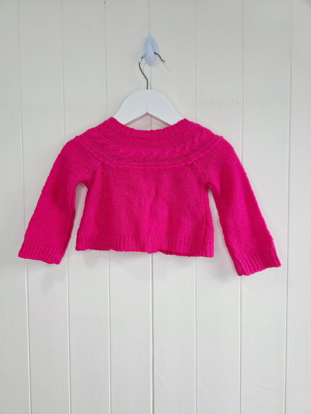 New Look - 3-6 months girls pink cardigan featuring giant buttons
