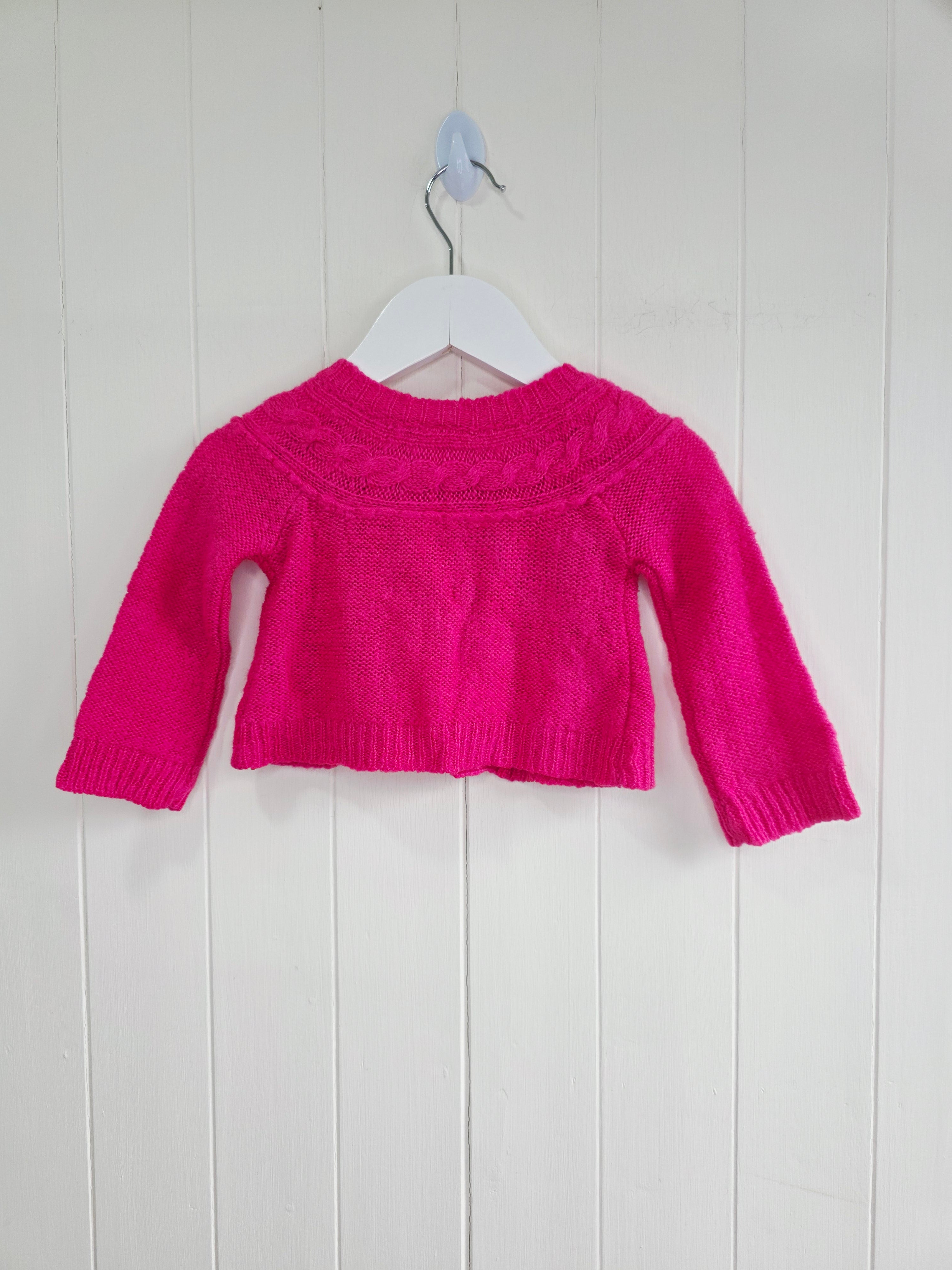 New Look - 3-6 months girls pink cardigan featuring giant buttons