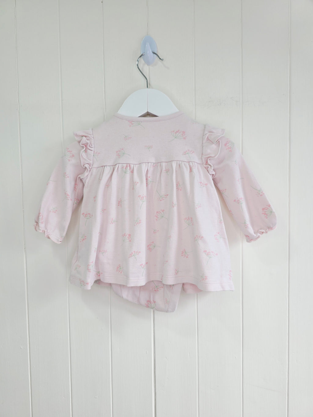 Mothercare - 3-6 months girls floral pink bodysuit dress