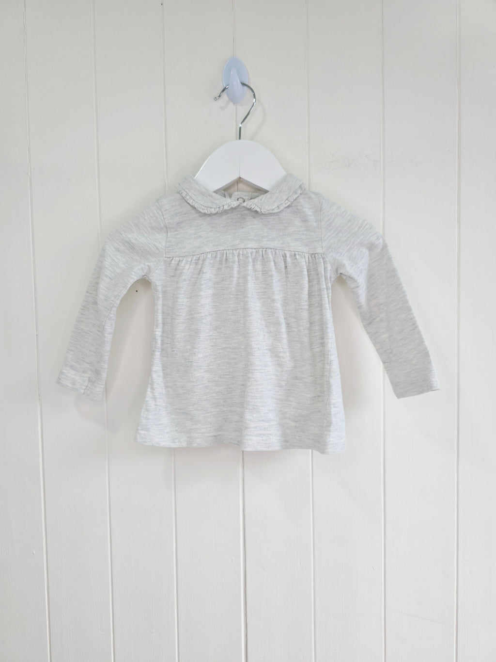 TU - 3-6 months light grey collared long sleeve top