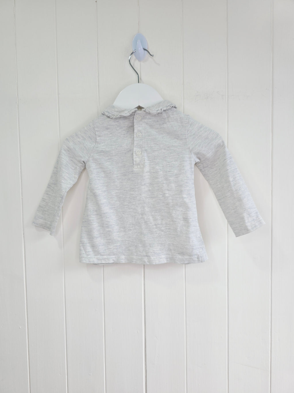 TU - 3-6 months light grey collared long sleeve top