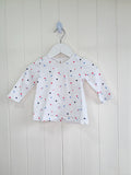 George - 3-6 months white polka dot long sleeve top