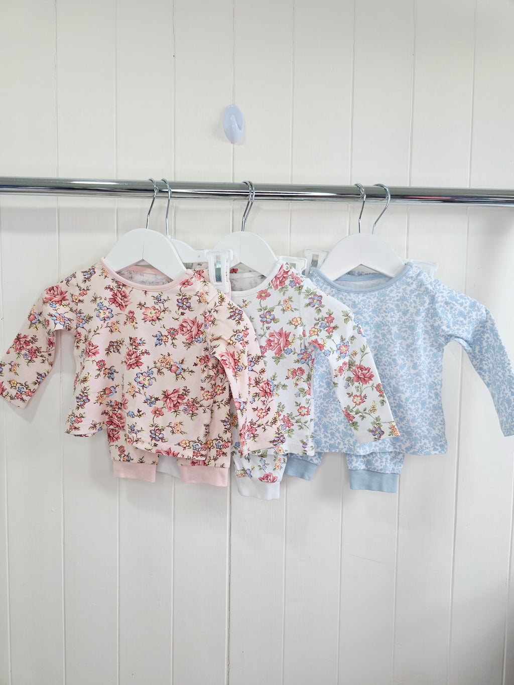 TU - 3-6 months girls floral 2 piece pyjamas set of 3