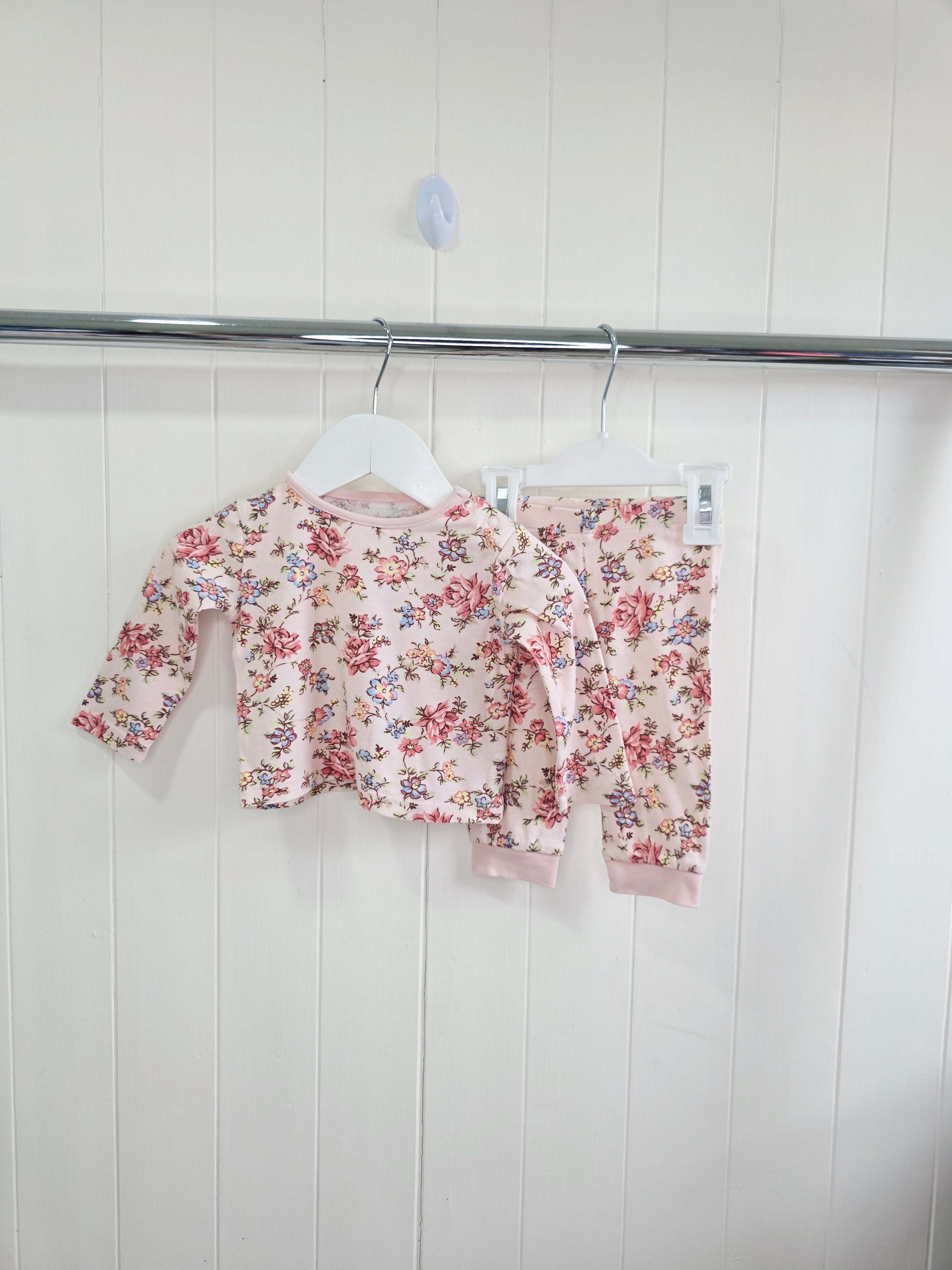 TU - 3-6 months girls floral 2 piece pyjamas set of 3