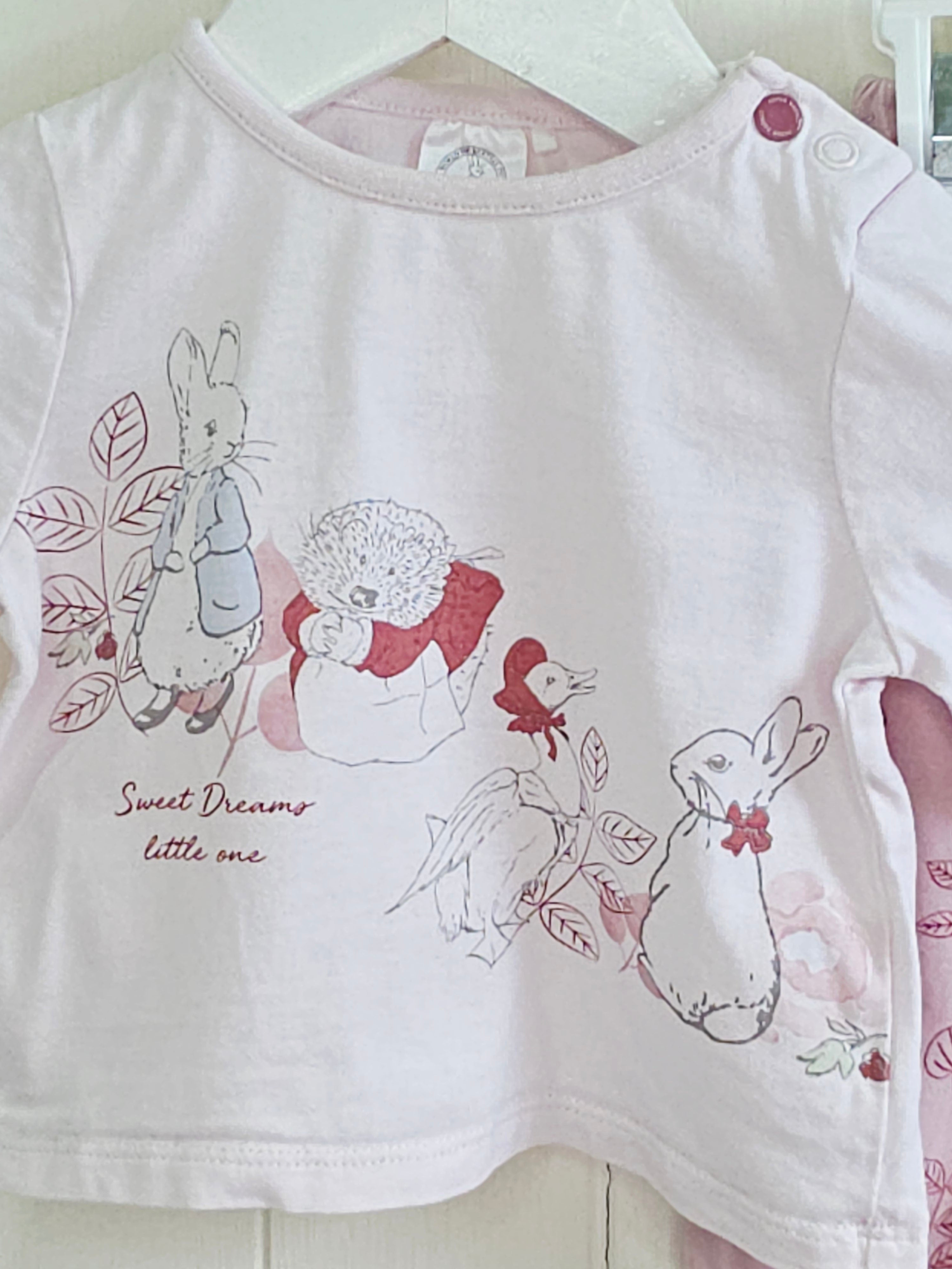 Peter Rabbit at TU - 3-6 months girls pink footed botoms and long sleeve top set