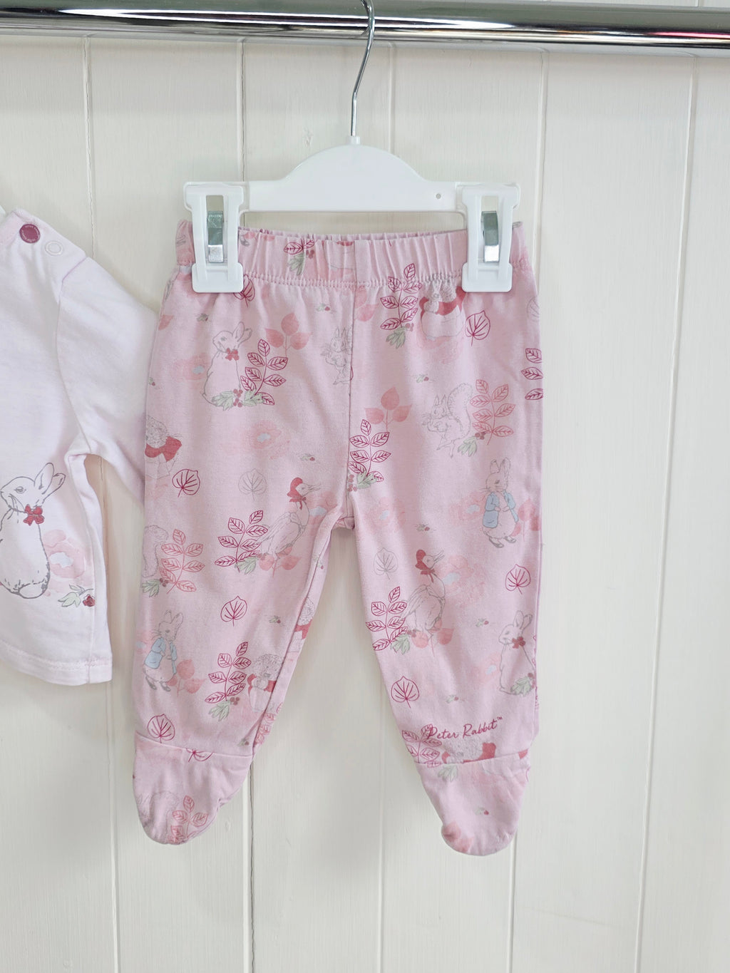 Peter Rabbit at TU - 3-6 months girls pink footed botoms and long sleeve top set