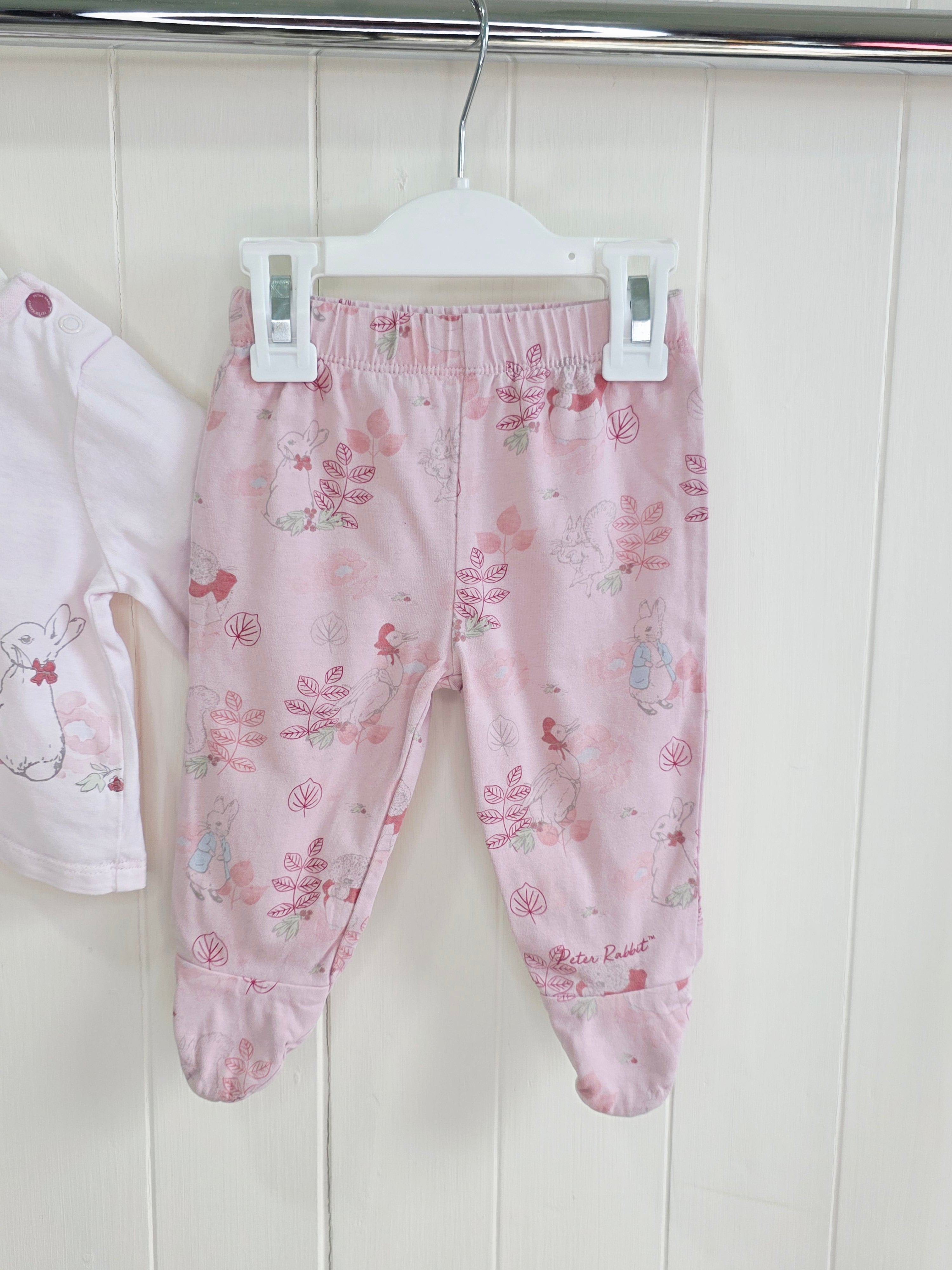 Peter Rabbit at TU - 3-6 months girls pink footed botoms and long sleeve top set