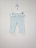 M&S - 3-6 months girls white and mint stripy leggings featuring ruffle waist